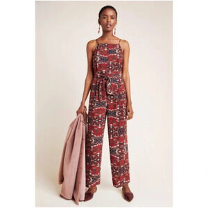 Anthropologie Greylin Macie Wide Leg Jumpsuit Tribal Print Earth Tones Southwest